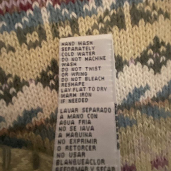 Vintage 90s Tiara International Ramie Cotton Fair Isle Sweater Sz Medium - Picture 9 of 9